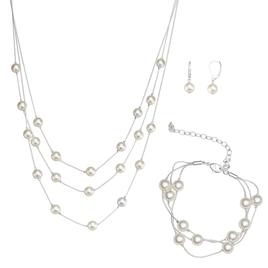 You''re Invited Pearl Strand Necklace/Earrings/Bracelet Set