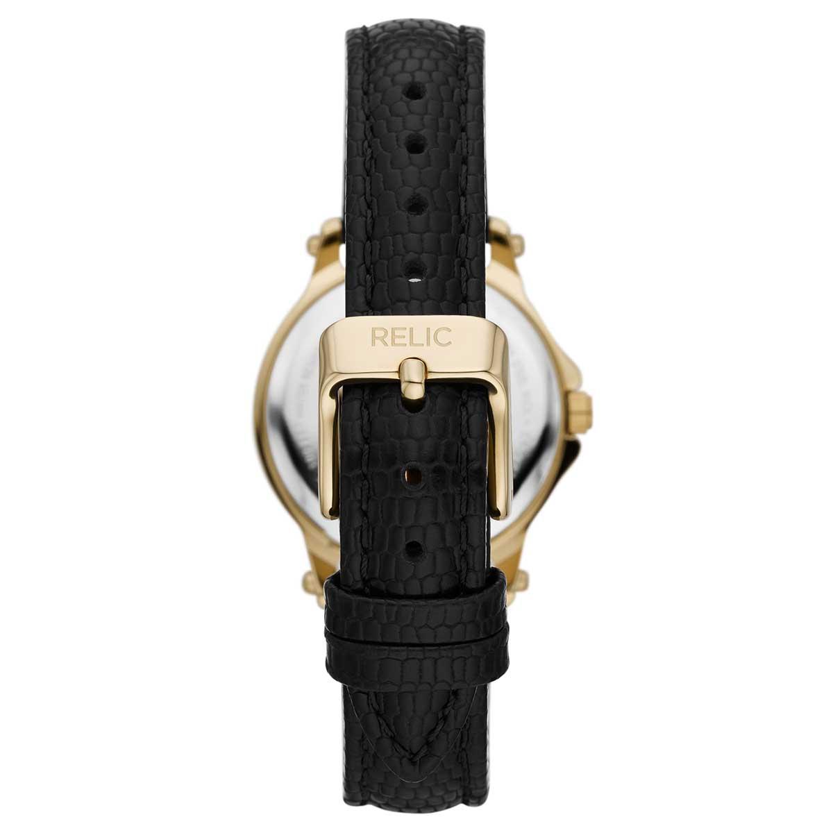 Womens RELIC by Fossil Gold-Tone & Black Strap Watch - ZR34630