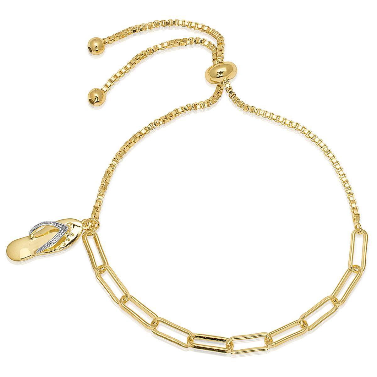 Accents by Gianni Argento Flip-Flop Paperclip Adjustable Bracelet