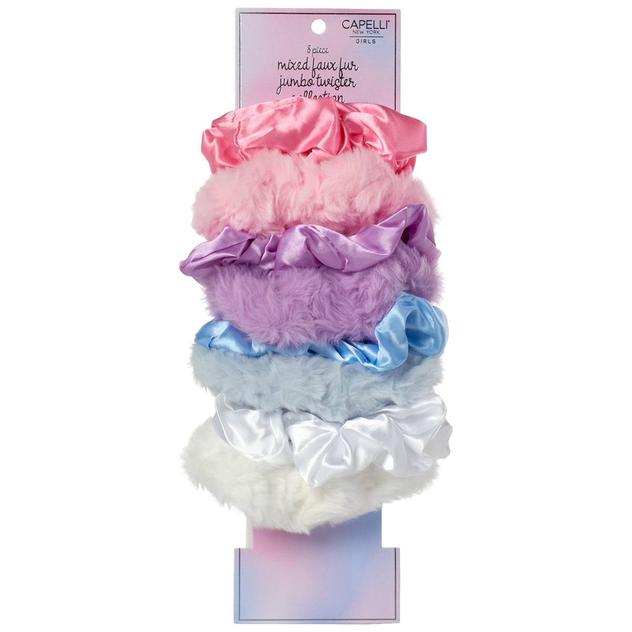 Girls Capelli® New York 8pc. Satin & Fuzzy Twister Scrunchies