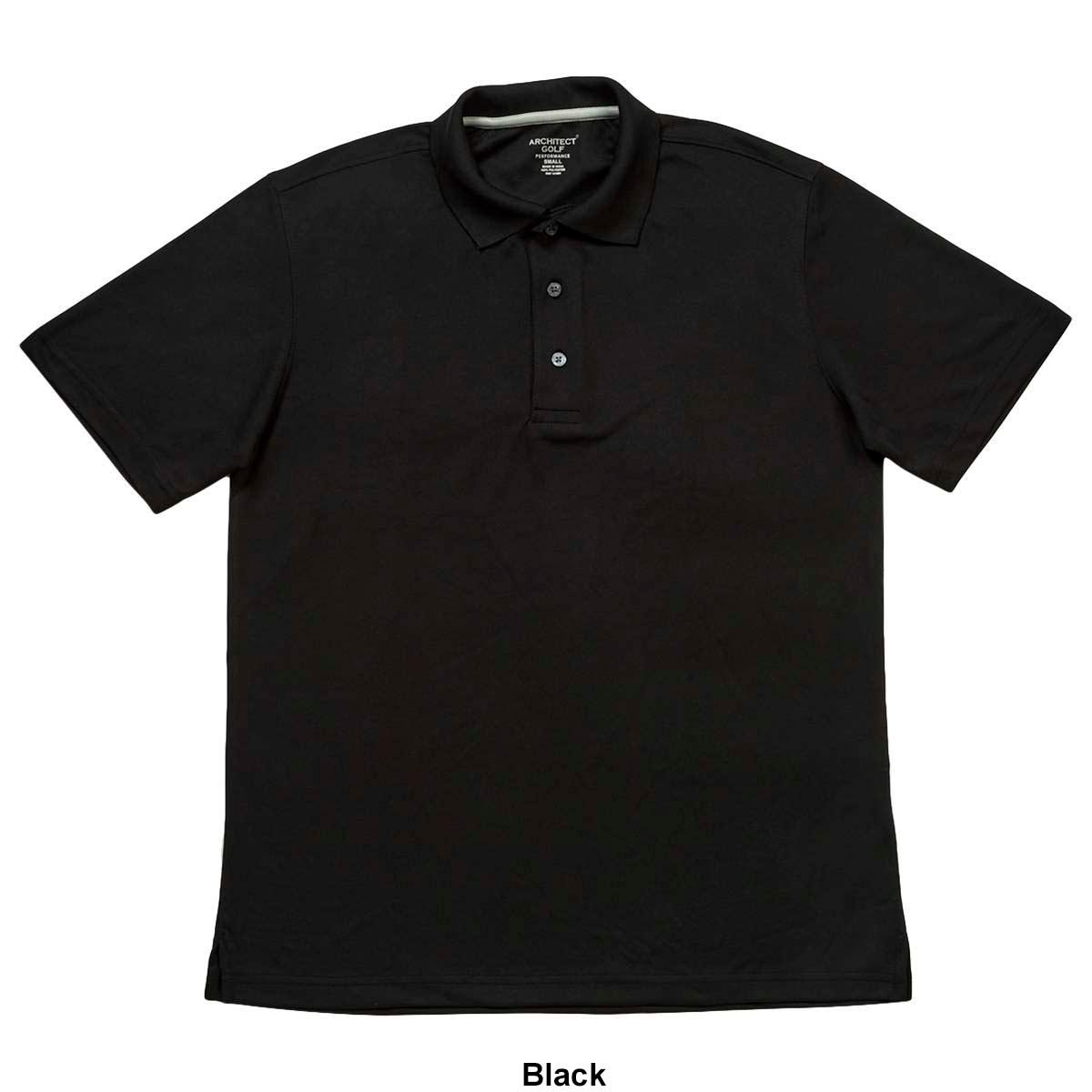 Mens Architect® Solid Mesh Stitch Short Sleeve Golf Polo