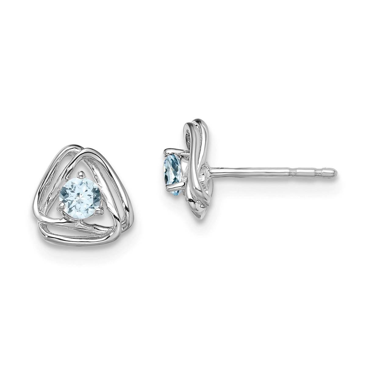 14kt. White Gold Aquamarine Stud Earrings