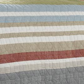 Eddie Bauer Salmon Ladder Stripe 136 Thread Count Quilt Set