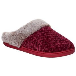 Womens Nanette Lepore Popcorn Knit Faux Fur Clog Slippers