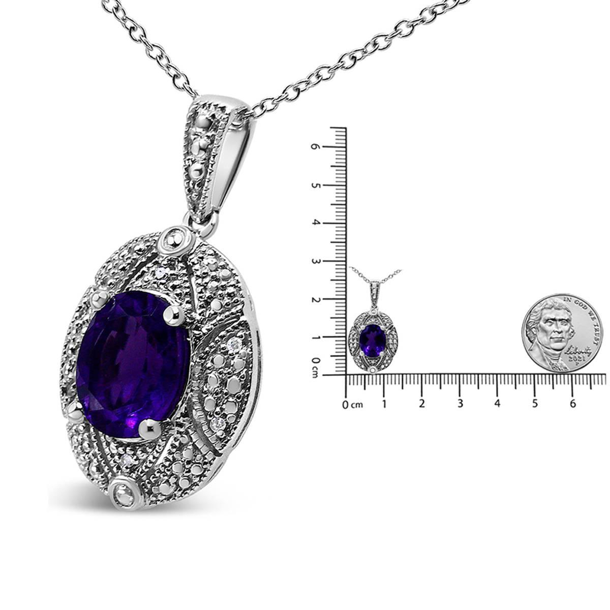 Haus of Brilliance Purple Amethyst & Diamond Accent Pendant