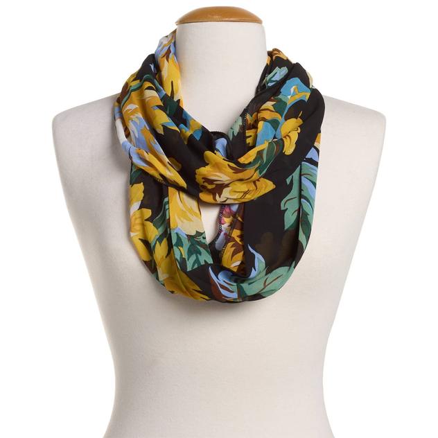 Womens Renshun Beautiful Floral Silk Infinity Scarf