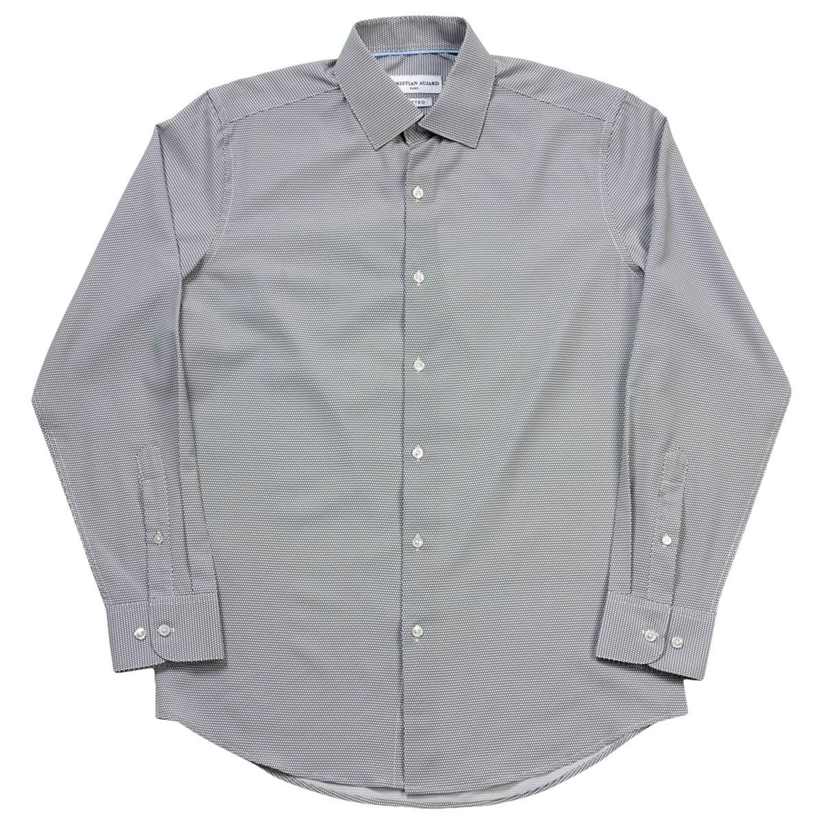 Mens Christian Aujard Fitted Dress Shirt - White/Black