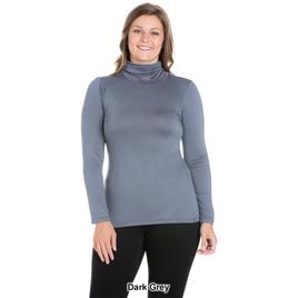 Plus Size 24/7 Comfort Apparel Classic Long Sleeve Turtleneck