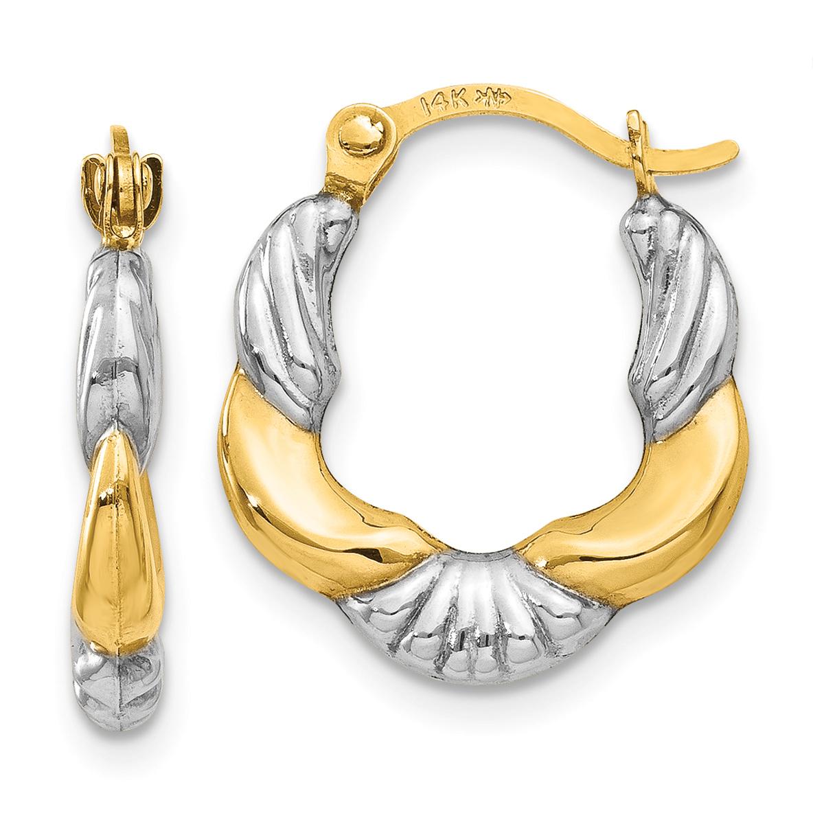Gold Classics(tm) 14kt. Gold Hollow Scalloped Hoop Earrings