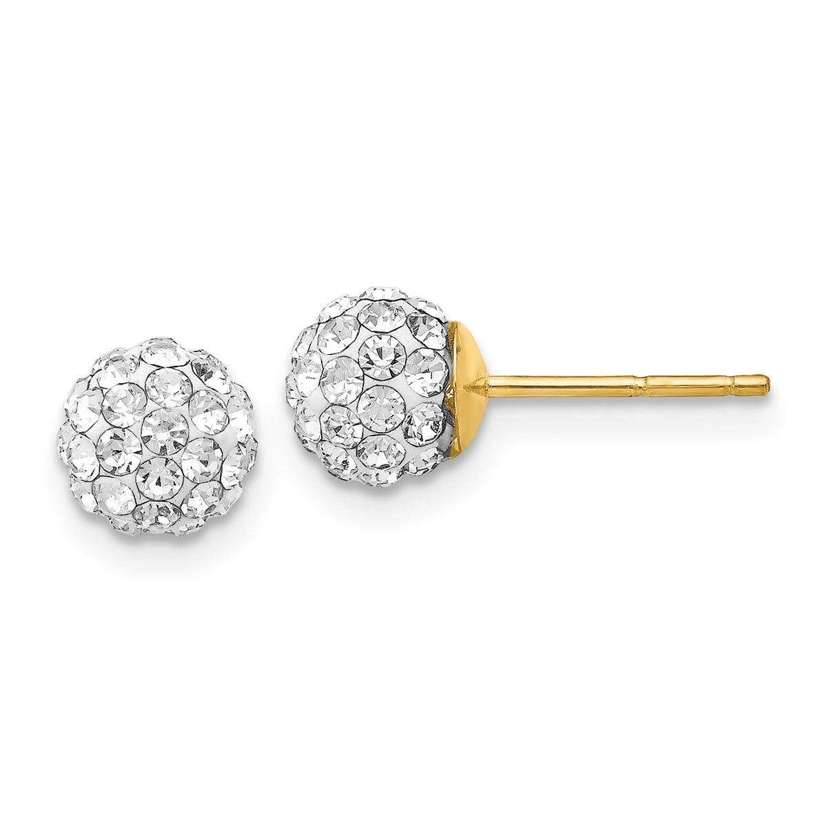 Gold Classics(tm) 6mm Crystal Stud Earrings