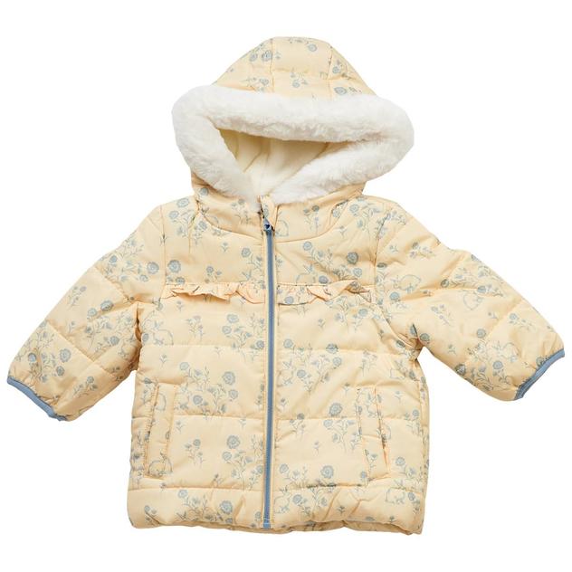 Baby Girl (12-24M) Wippette® Floral & Bunny Puffer Coat