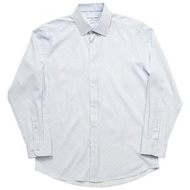 Mens Christian Aujard Slim Fit Diamonds Dress Shirt - White/Blue