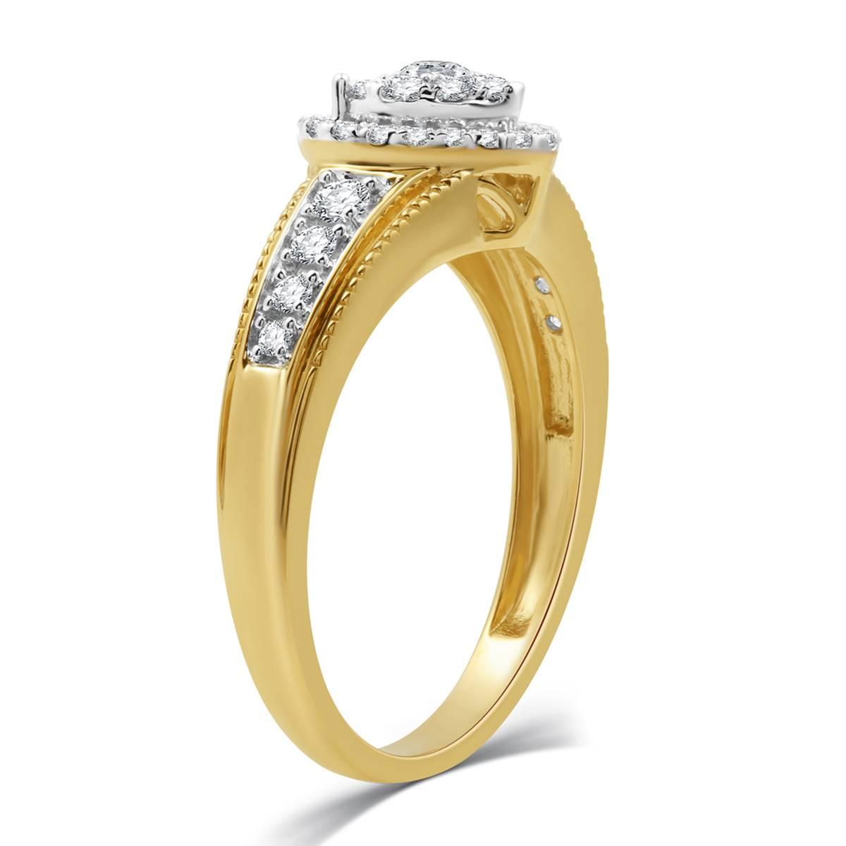 Eternal Promise™ Gold 3/8cttw. Diamond Heart Cluster Ring
