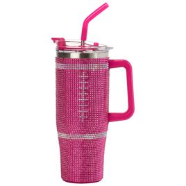 40oz. Bling Tumbler  - Pink Football