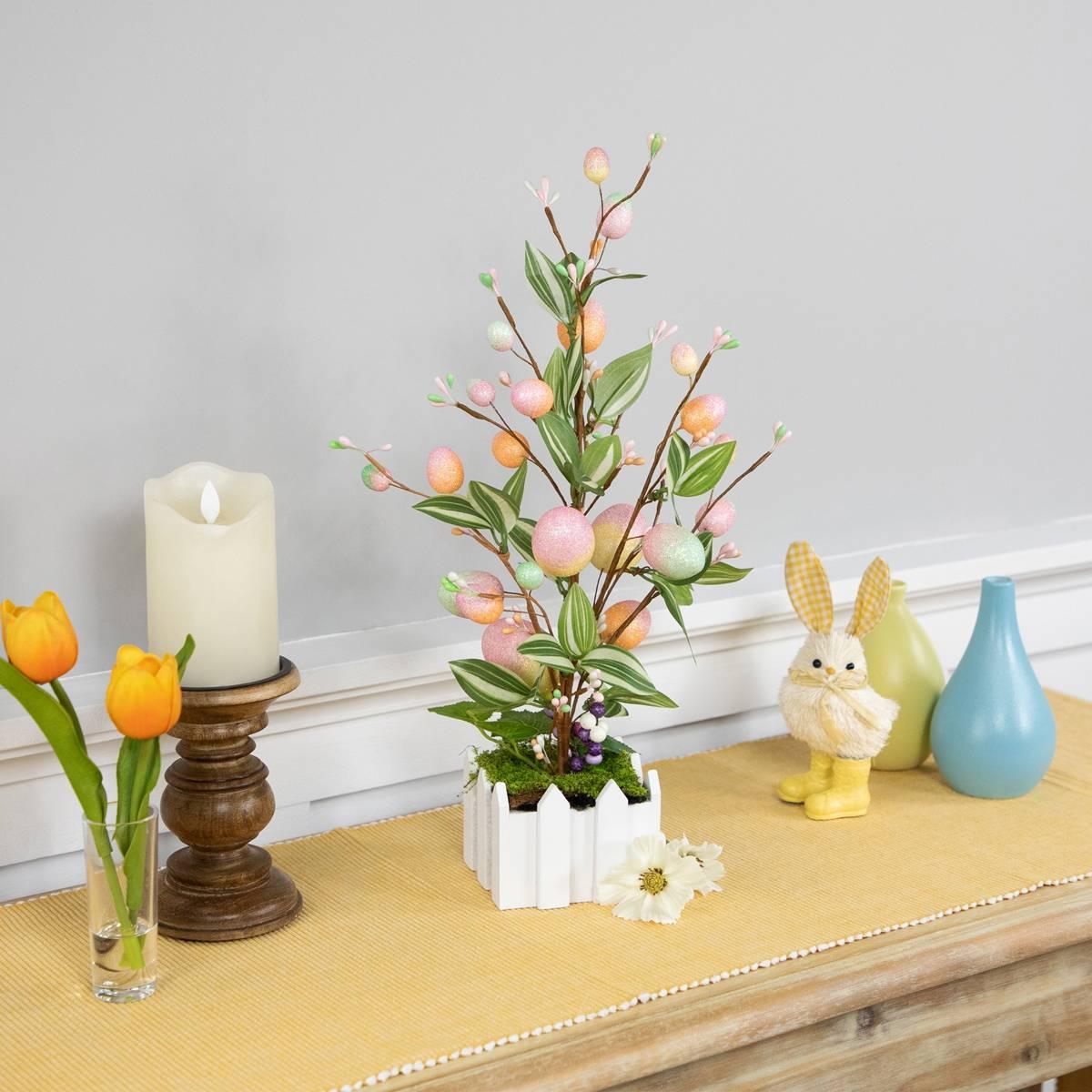 Northlight Seasonal Artificial Potted Twig Tree w/ Easter Eggs