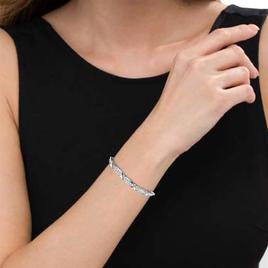 Haus of Brilliance Sterling Silver 1/10ctw. Diamond X Bracelet