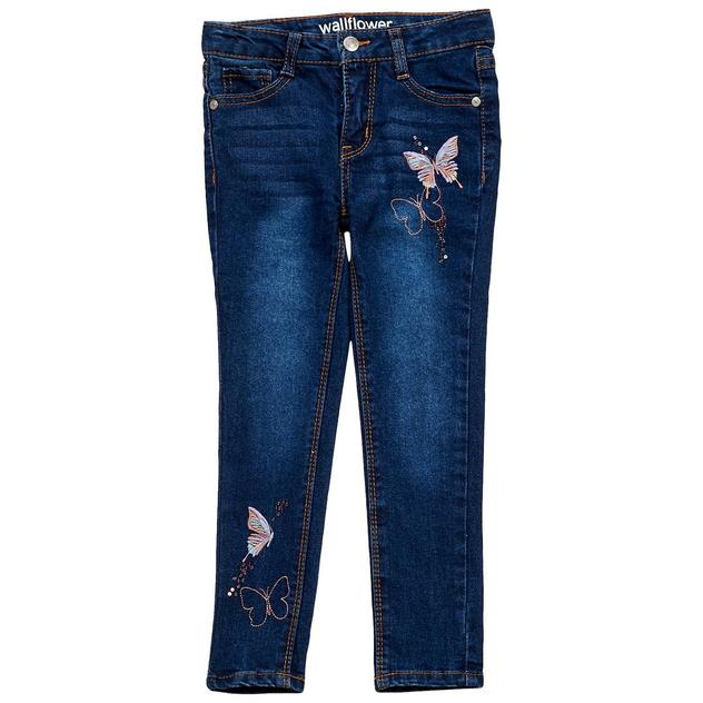 Girls (4-6x) Wallflower® Girl Embroidered Butterfly Skinny Jeans