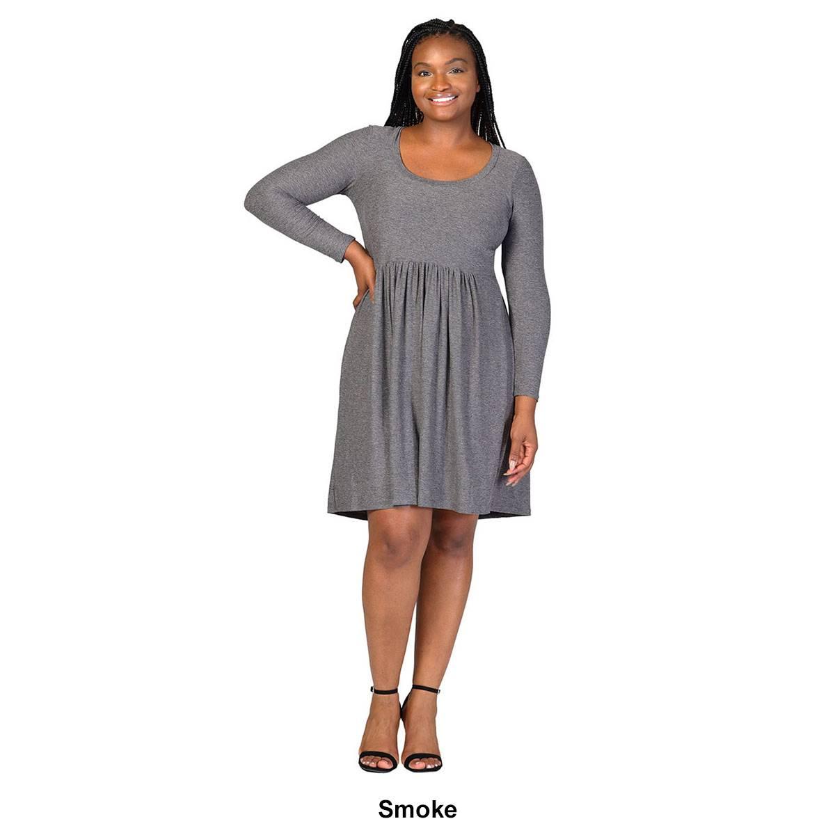 Plus Size 24/7 Comfort Apparel Babydoll Knee Length Dress