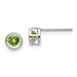 Gemstone Classics(tm) 4mm. White Gold August Stud Earrings