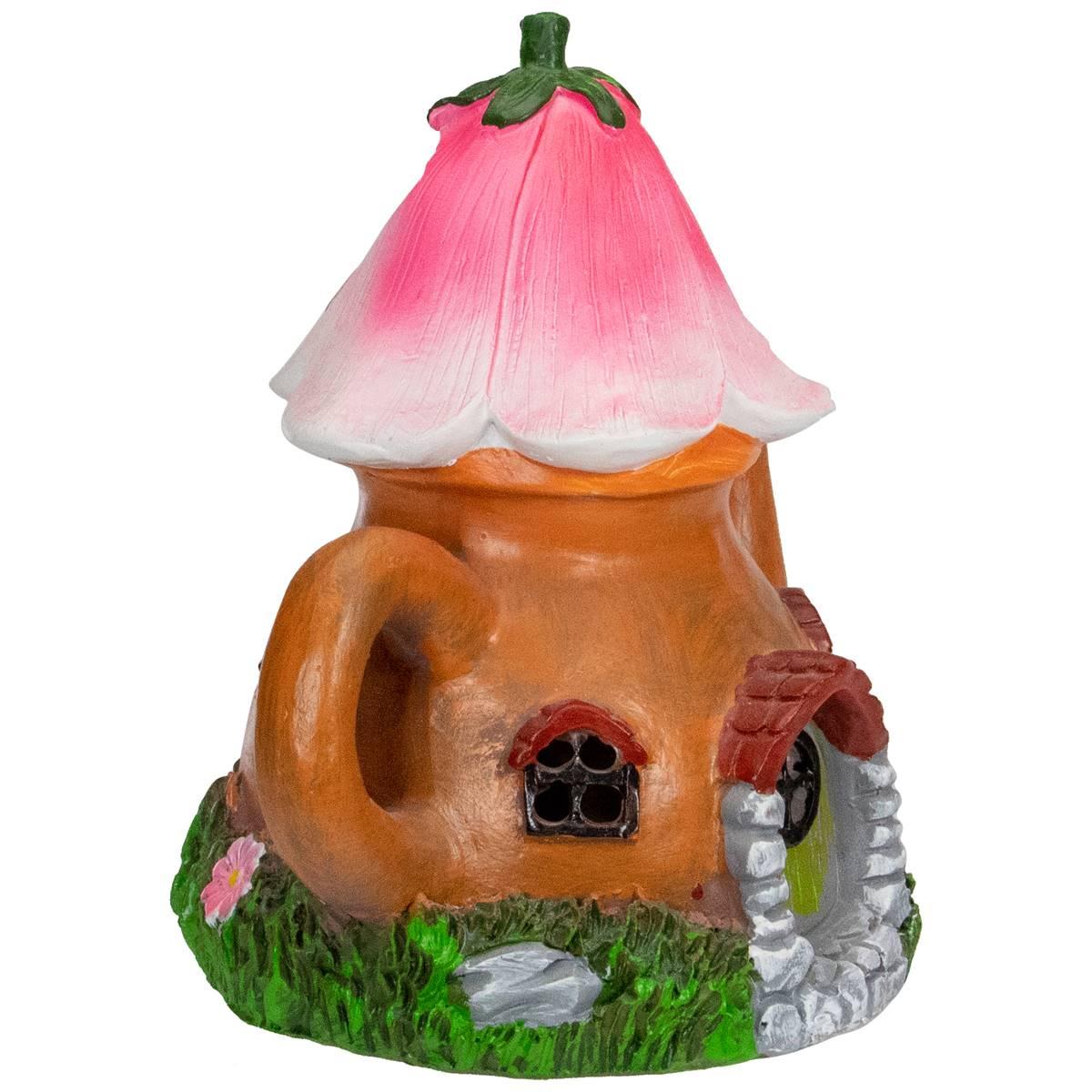 Northlight Seasonal 7in. Solar Flower Tea Pot Garden Statue
