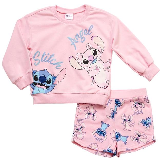 Toddler Girl Disney Stitch & Angel Sweatshirt & Shorts Set