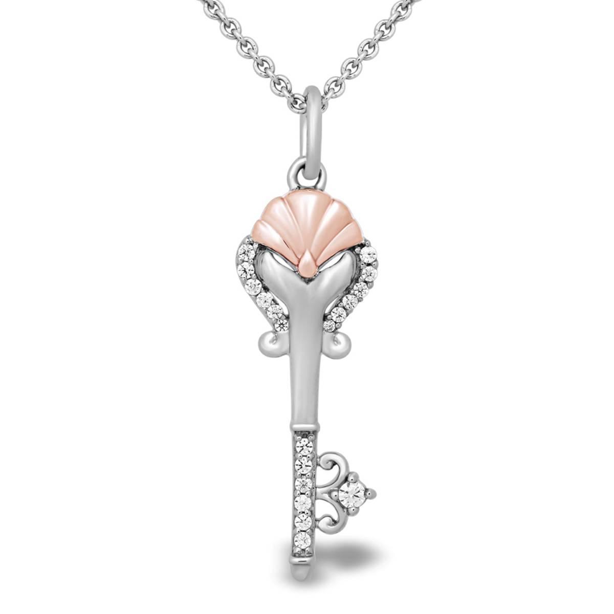 Enchanted by Disney Sterling Silver Rose Gold Ariel Pendant
