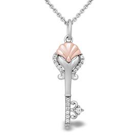 Enchanted by Disney Sterling Silver Rose Gold Ariel Pendant