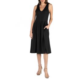 Womens 24/7 Comfort Apparel Fit & Flare Sleeveless Dress