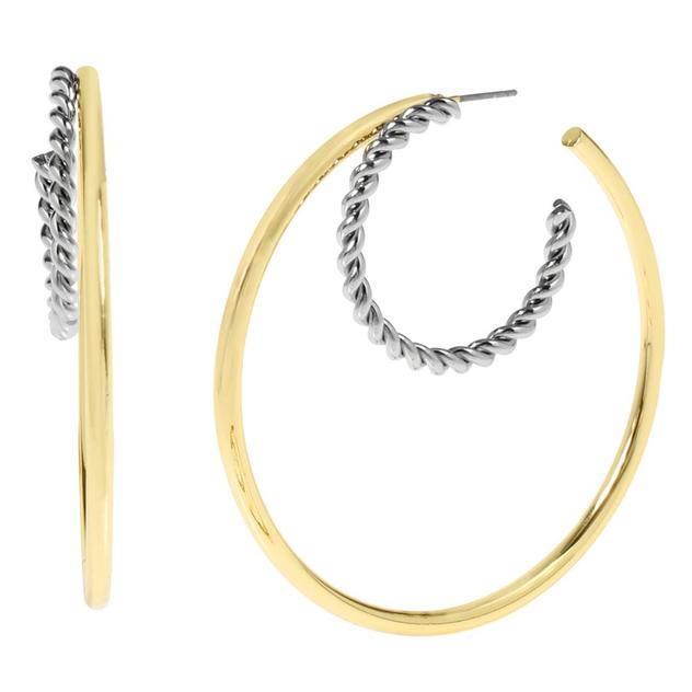 Steve Madden Mixed Double Hoop Earrings