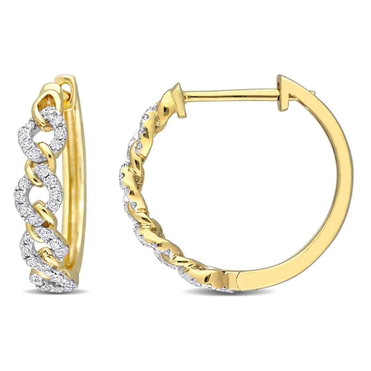 Sophia B 10kt. Gold 1/3ct. Interlocked Link Diamond Hoop Earrings