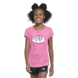 Girls (7-16) adidas(R) Cap Sleeve Jungle Flower Emblem Tee