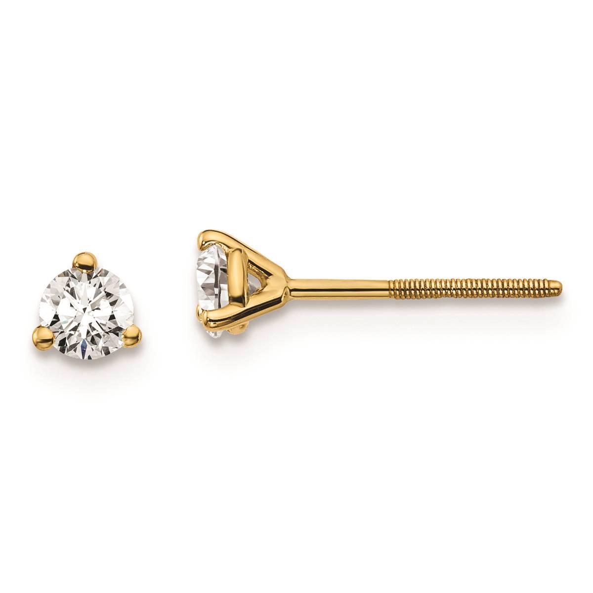 Pure Fire 14kt. Gold 1/4ctw. Screwback Lab Grown Diamond Earrings