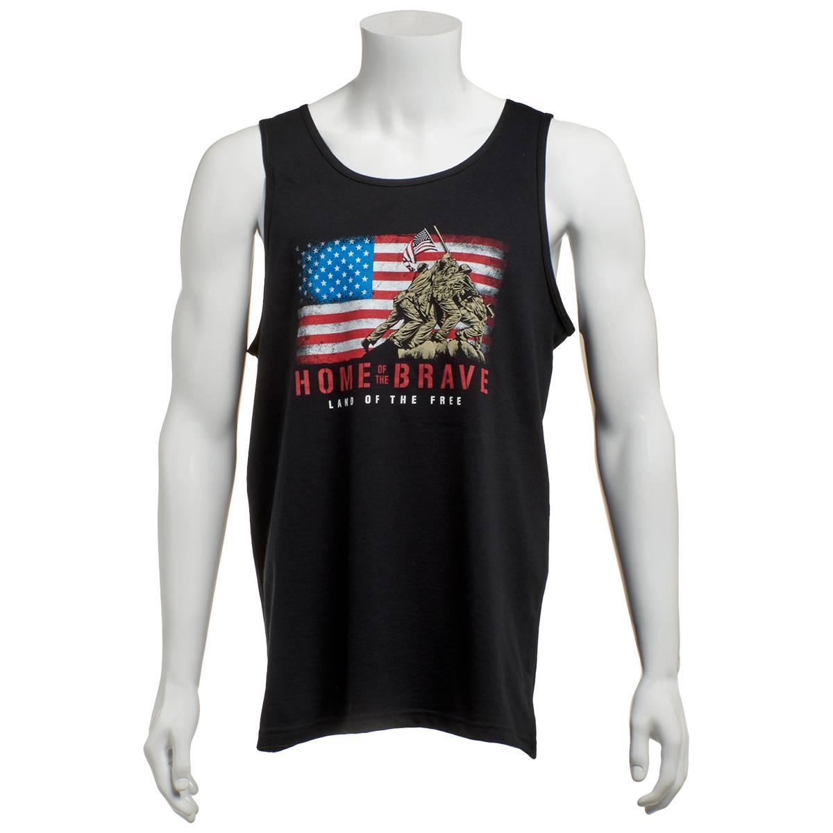 Mens Home of the Brave Up That Hill Graphic Tank Top