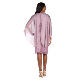 Womens R&M Richards Sheer Capelet Overlay Glitter Dress
