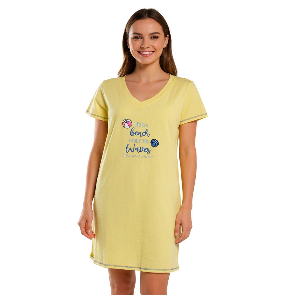 Plus Size René Rofé® Life Is a Beach Enjoy the Waves Nightshirt