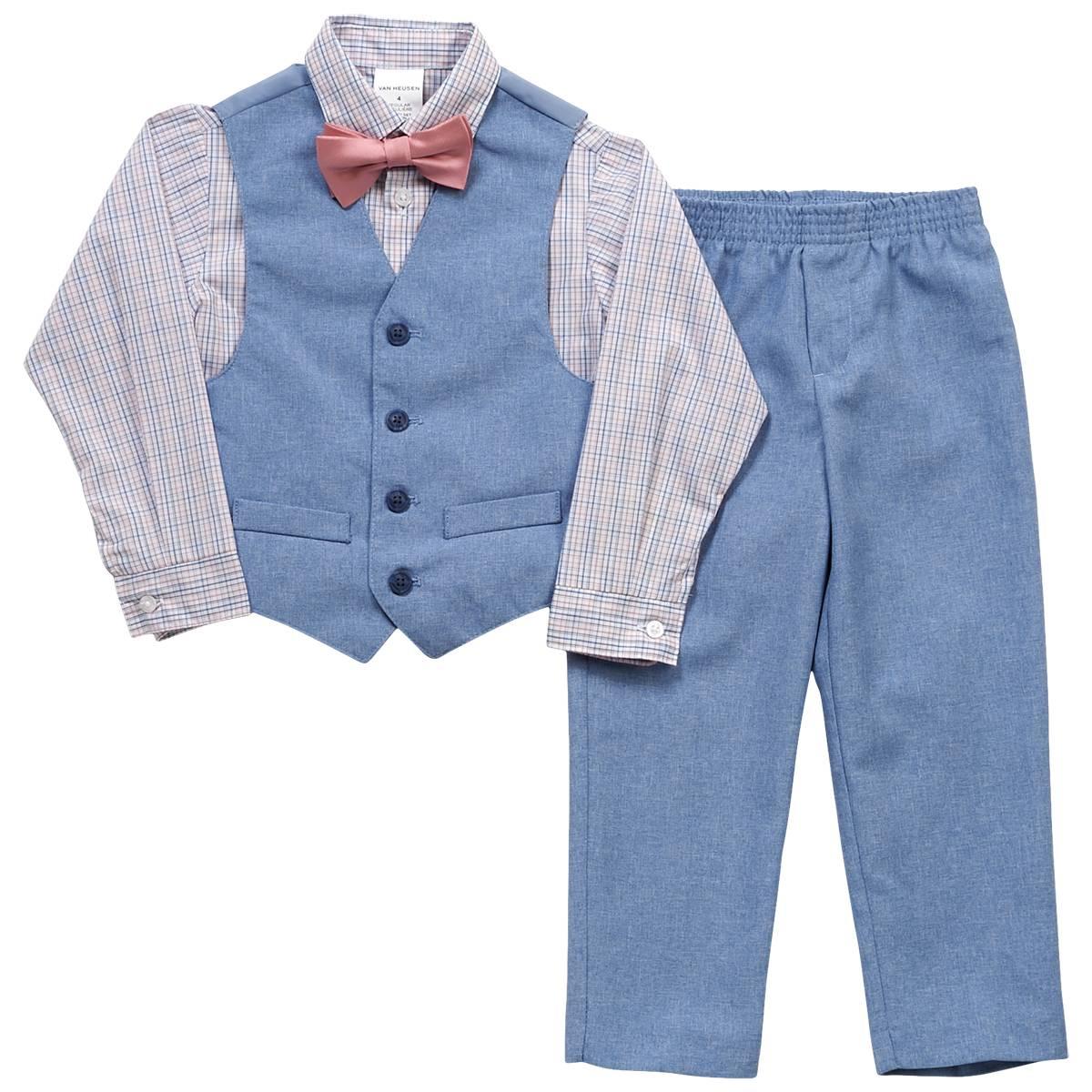 Boys (4-7) Van Heusen(R) Poplin Vest Set with Bow Tie - Blue Allure