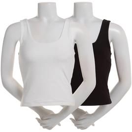 Juniors Pink Rose 2pk. Modal Spandex Double Square Neck Tank Tops