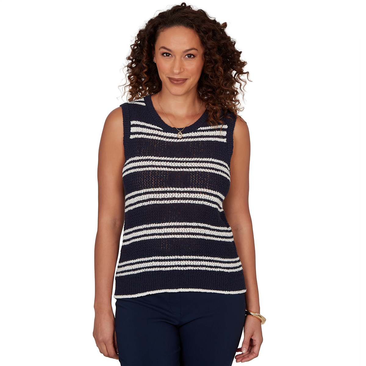 Womens Emaline Summer In The City Stripe Sweater Vest