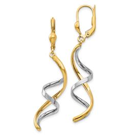 Gold Classics(tm) 14kt. Two-Tone Spiral Earrings