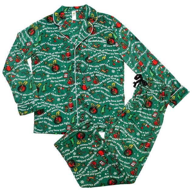 Mens Holiday Traditions Long Sleeve Grinch Pajama Set