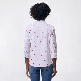 Petite Emily Daniels Strawberry Knit To Fit Casual Button Down