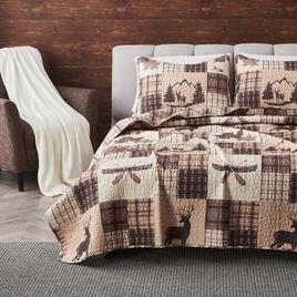 FreshFolds Redwood 3pc. Rustic Patchwork Reversible Quilt Set
