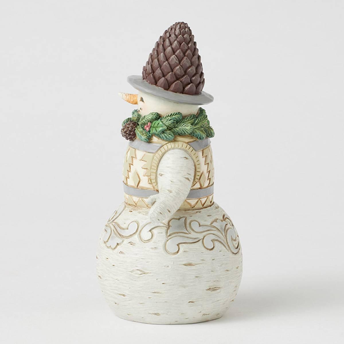 Jim Shore Woodland Glen Snowman Pinecone Hat Christmas Figurine
