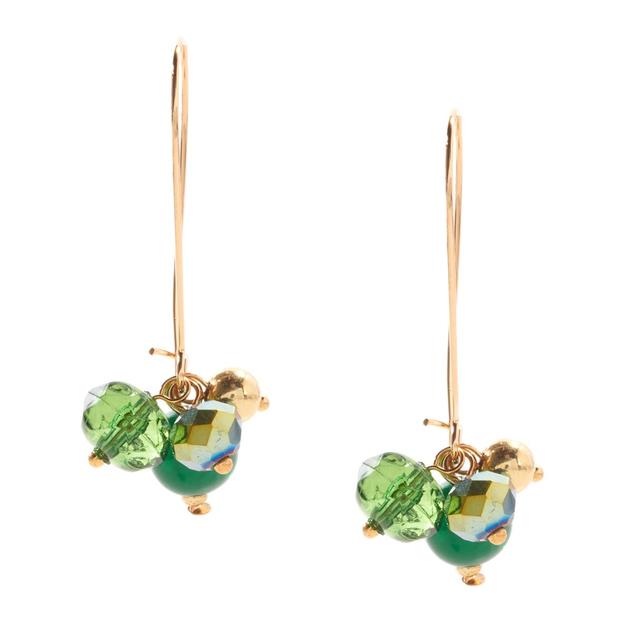 Ashley Cooper™ Gold-Tone Emerald Gold Cluster Earrings