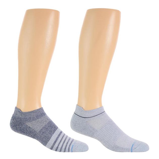 Mens Dr. Motion® 2pk. Contrast Stripe Ankle Socks