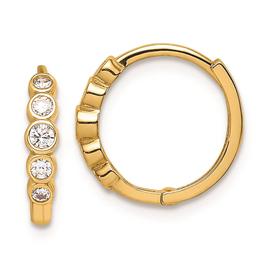 Gold Classics(tm) 14kt. Cubic Zirconia 12mm Hoop Earrings