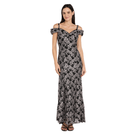 Womens R&M Richards Off The Shoulder Two Toned Lace Dress