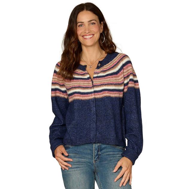 Womens Democracy Abstract Stripe Jacquard Cardigan