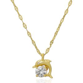 Gianni Argento Lab Grown White Sapphire Dolphin Pendant