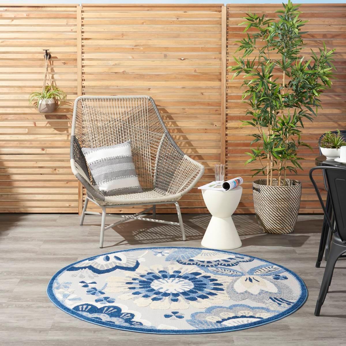 Nourison Aloha Floral Contemporary Round Rug